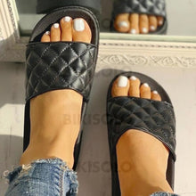 Charger l'image dans la galerie, Femmes Pu Talon Plat Sandales À Bout Ouvert Chaussons Chaussures