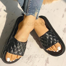Charger l'image dans la galerie, Femmes Pu Talon Plat Sandales À Bout Ouvert Chaussons Chaussures