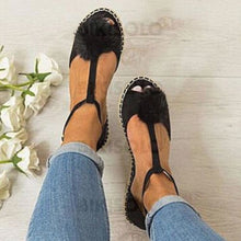 Charger l'image dans la galerie, Femmes Pu Talon Plat Sandales Avec Boucle Chaussures