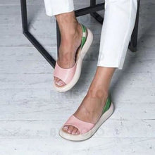 Charger l'image dans la galerie, Femmes Pu Talon Plat Sandales Chaussures Plates À Bout Ouvert Avec Autres Chaussures