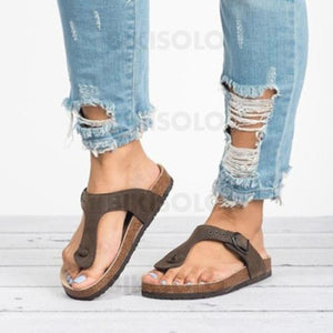 Femmes Pu Talon Plat Sandales Chaussures Plates À Bout Ouvert Avec Autres Chaussures