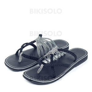 Femmes Pu Talon Plat Sandales Chaussures Plates À Bout Ouvert Avec Autres Chaussures