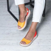 Charger l'image dans la galerie, Femmes Pu Talon Plat Sandales Chaussures Plates À Bout Ouvert Avec Autres Chaussures