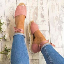 Charger l'image dans la galerie, Femmes Pu Talon Plat Sandales Compensée À Bout Ouvert Avec Dentelle Chaussures