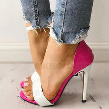 Charger l&#39;image dans la galerie, Femmes Pu Talon Stiletto Sandales À Bout Ouvert Avec Boucle Chaussures