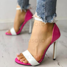 Charger l&#39;image dans la galerie, Femmes Pu Talon Stiletto Sandales À Bout Ouvert Avec Boucle Chaussures