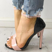 Charger l&#39;image dans la galerie, Femmes Pu Talon Stiletto Sandales À Bout Ouvert Avec Boucle Chaussures