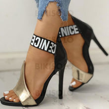 Charger l'image dans la galerie, Femmes Pu Talon Stiletto Sandales À Bout Ouvert Chaussures
