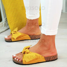 Charger l&#39;image dans la galerie, Femmes Pvc Talon Plat Sandales Chaussures Plates Avec Bowknot Chaussures