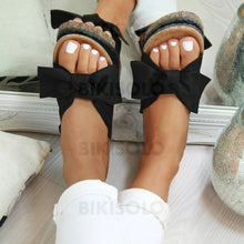 Charger l&#39;image dans la galerie, Femmes Pvc Talon Plat Sandales Chaussures Plates Avec Bowknot Chaussures