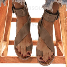 Charger l'image dans la galerie, Femmes Similicuir Talon Plat Sandales À Bout Ouvert Escarpins Avec Boucle Chaussures