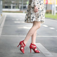 Charger l'image dans la galerie, Femmes Similicuir Talon Stiletto Sandales À Bout Ouvert Chaussures