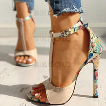 Charger l&#39;image dans la galerie, Femmes Similicuir Talon Stiletto Sandales Escarpins À Bout Ouvert Avec Boucle Chaussures