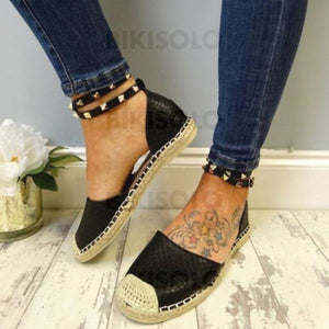 Femmes Suède Talon Bas Sandales Avec Rivet Chaussures