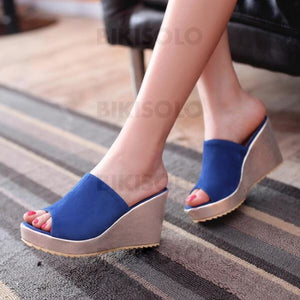 Femmes Suède Talon Compensé Sandales Compensée Chaussons Avec Autres Chaussures