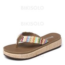 Charger l'image dans la galerie, Femmes Tissu Talon Plat Sandales À Bout Ouvert Tongs Chaussons Chaussures
