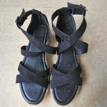 Charger l'image dans la galerie, Femmes Velours Talon Plat Sandales À Bout Ouvert Avec Boucle La Copie Animale Chaussures
