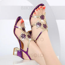 Charger l'image dans la galerie, Femmes Vrai Cuir Talon Stiletto Sandales Escarpins Avec Motif Appliqué Une Fleur Chaussures