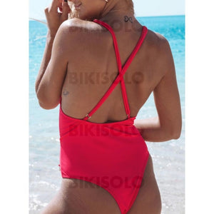 Feuilles Cordon De Serrage À Bretelles Sexy Une Pièce Maillots De Bain