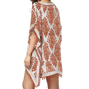 Feuilles Imprimé Col V Bohème Tenues De Plage Maillots De Bain