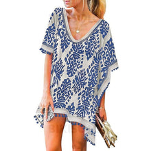 Charger l&#39;image dans la galerie, Feuilles Imprimé Col V Bohème Tenues De Plage Maillots De Bain