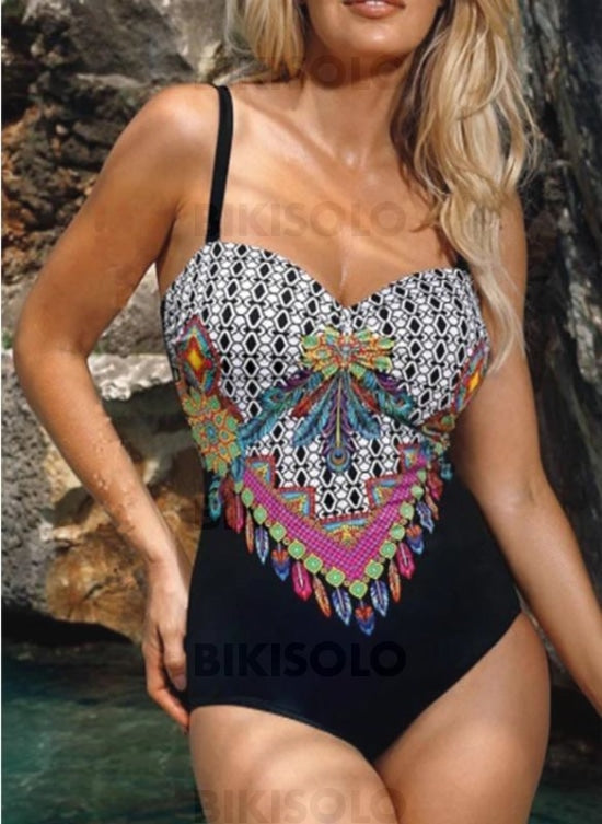 Fleuris Armature Imprimé À Bretelles Sexy Boho Une Pièce Maillots De Bain