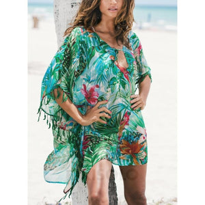 Fleuris Col V À La Mode Tenues De Plage Maillots De Bain