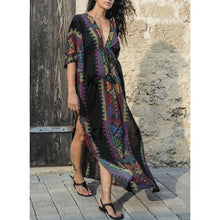 Charger l&#39;image dans la galerie, Fleuris Col V Bohème Tenues De Plage Maillots De Bain