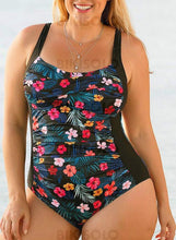 Charger l&#39;image dans la galerie, Fleuris Col V Sexy Grande Taille Une Pièce Maillots De Bain