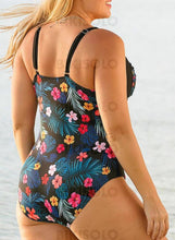 Charger l&#39;image dans la galerie, Fleuris Col V Sexy Grande Taille Une Pièce Maillots De Bain