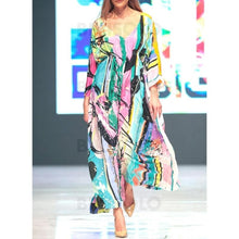 Charger l&#39;image dans la galerie, Fleuris Coloré Col V Bohème Tenues De Plage Maillots De Bain