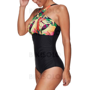 Fleuris Dos Nu À La Mode Grande Taille Une Pièce Maillots De Bain