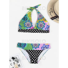 Charger l&#39;image dans la galerie, Fleuris Dos Nu Jolis Grande Taille Bikinis Maillots De Bain