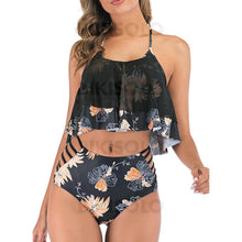 Charger l&#39;image dans la galerie, Fleuris Évider Dos Nu Grande Taille Accrocheur Bikinis Maillots De Bain