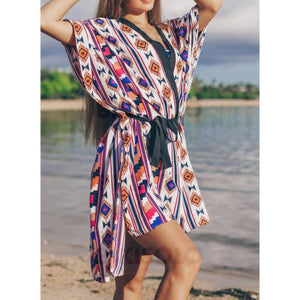 Fleuris Imprimé Col V Bohème Accrocheur Tenues De Plage Maillots De Bain