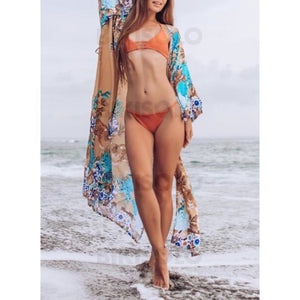 Fleuris Imprimé Col V Jolis Bohème Classique Tenues De Plage Maillots De Bain