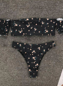 Fleuris Imprimé Jambe Haute Sexy À La Mode Bikinis Maillots De Bain