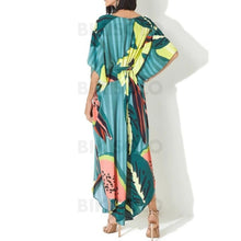 Charger l&#39;image dans la galerie, Fleuris Imprimé Tropical Col V Bohème Tenues De Plage Maillots De Bain