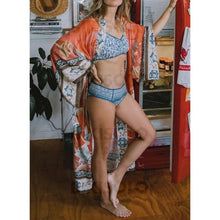 Charger l&#39;image dans la galerie, Fleuris Imprimé Tropical Col V Bohème Tenues De Plage Maillots De Bain