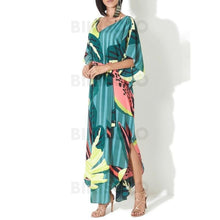 Charger l&#39;image dans la galerie, Fleuris Imprimé Tropical Col V Bohème Tenues De Plage Maillots De Bain