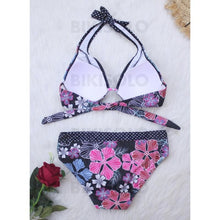 Charger l'image dans la galerie, Fleuris Taille Basse Dos Nu Col Rond Sexy Décontractée Bikinis Maillots De Bain