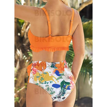 Charger l&#39;image dans la galerie, Fleuris Taille Haute À Bretelles Bohème Classique Bikinis Maillots De Bain