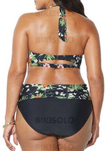 Charger l&#39;image dans la galerie, Fleuris Taille Haute Dos Nu Jolis Grande Taille Bikinis Maillots De Bain