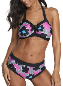 Floral Col Rond Attrayant Bikini Maillots De Bain Bikinis