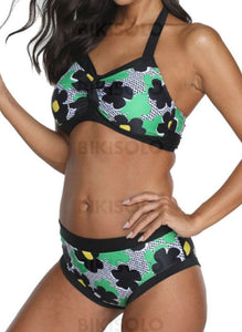 Floral Col Rond Attrayant Bikini Maillots De Bain Bikinis