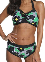 Charger l&#39;image dans la galerie, Floral Col Rond Attrayant Bikini Maillots De Bain Vert / M Bikinis