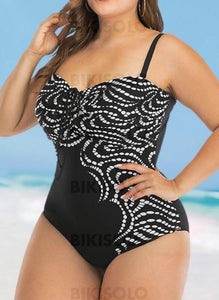 Imprimé À Bretelles Grande Taille Accrocheur Une Pièce Maillots De Bain