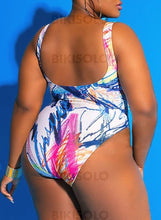 Charger l&#39;image dans la galerie, Imprimé À Bretelles Sexy Grande Taille Une Pièce Maillots De Bain