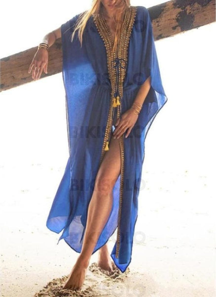 Imprimé Chaîne Col V Bohème Tenues De Plage Maillots De Bain