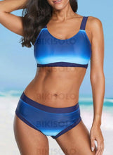 Charger l&#39;image dans la galerie, Imprimé Col U Sports Grande Taille Bikinis Maillots De Bain